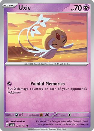 Image of Uxie 078/191  - Reverse Holofoil SV08 Surging Sparks - Common